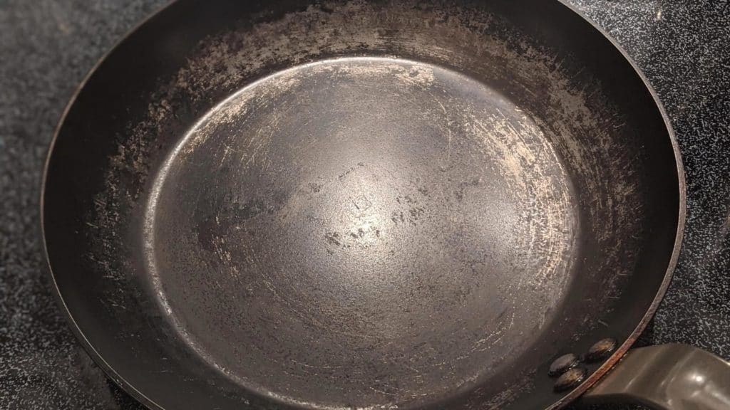 carbon steel pan cooking surface