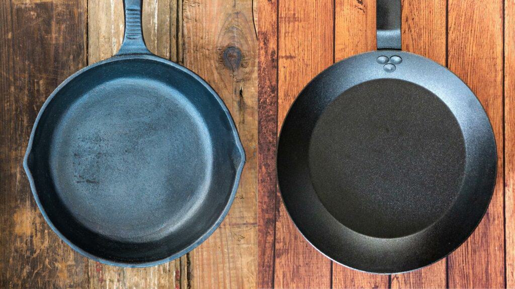 cast iron and carbon steel pans